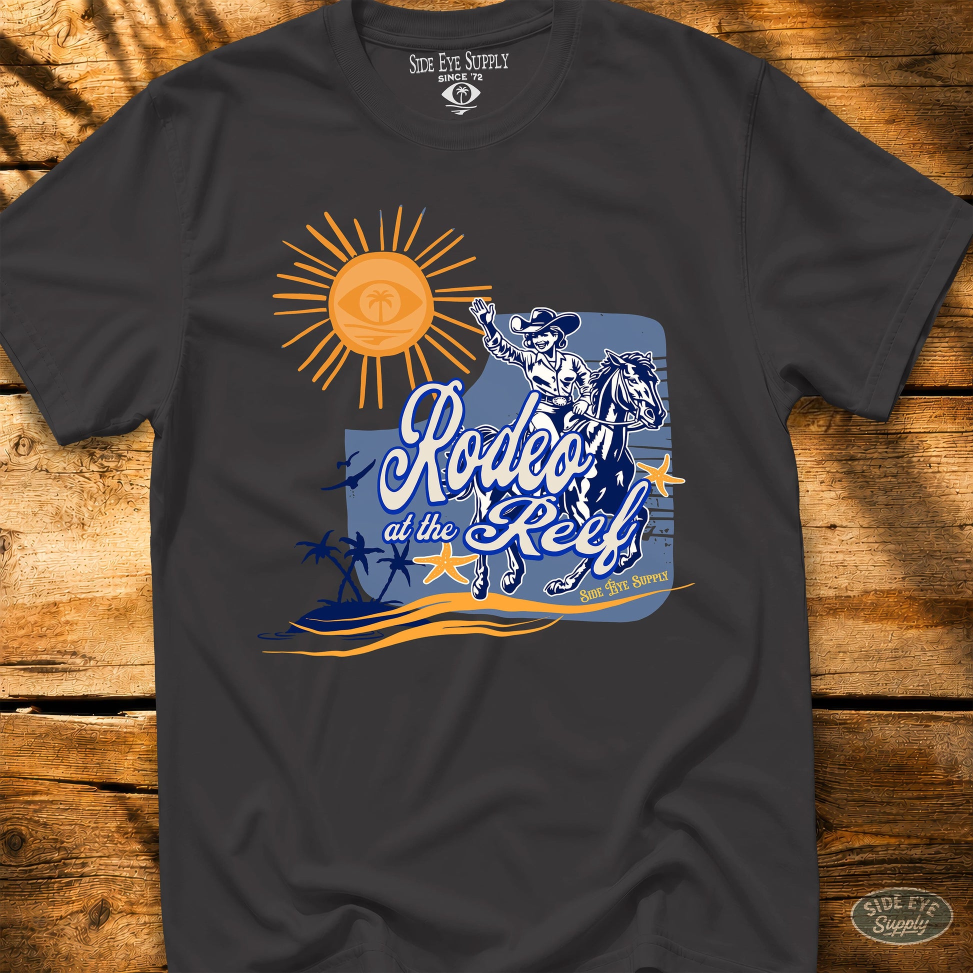 Rodeo at the Reef Tee Black / S - by Side Eye Supply - Surf Beach Life Apparel