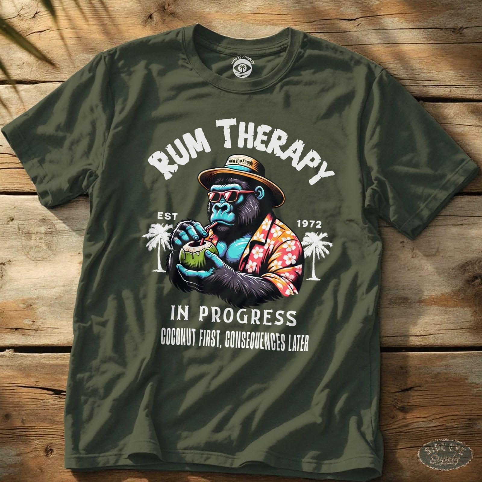 Rum Therapy Tee Military Green / S - by Side Eye Supply - Surf Beach Life Apparel
