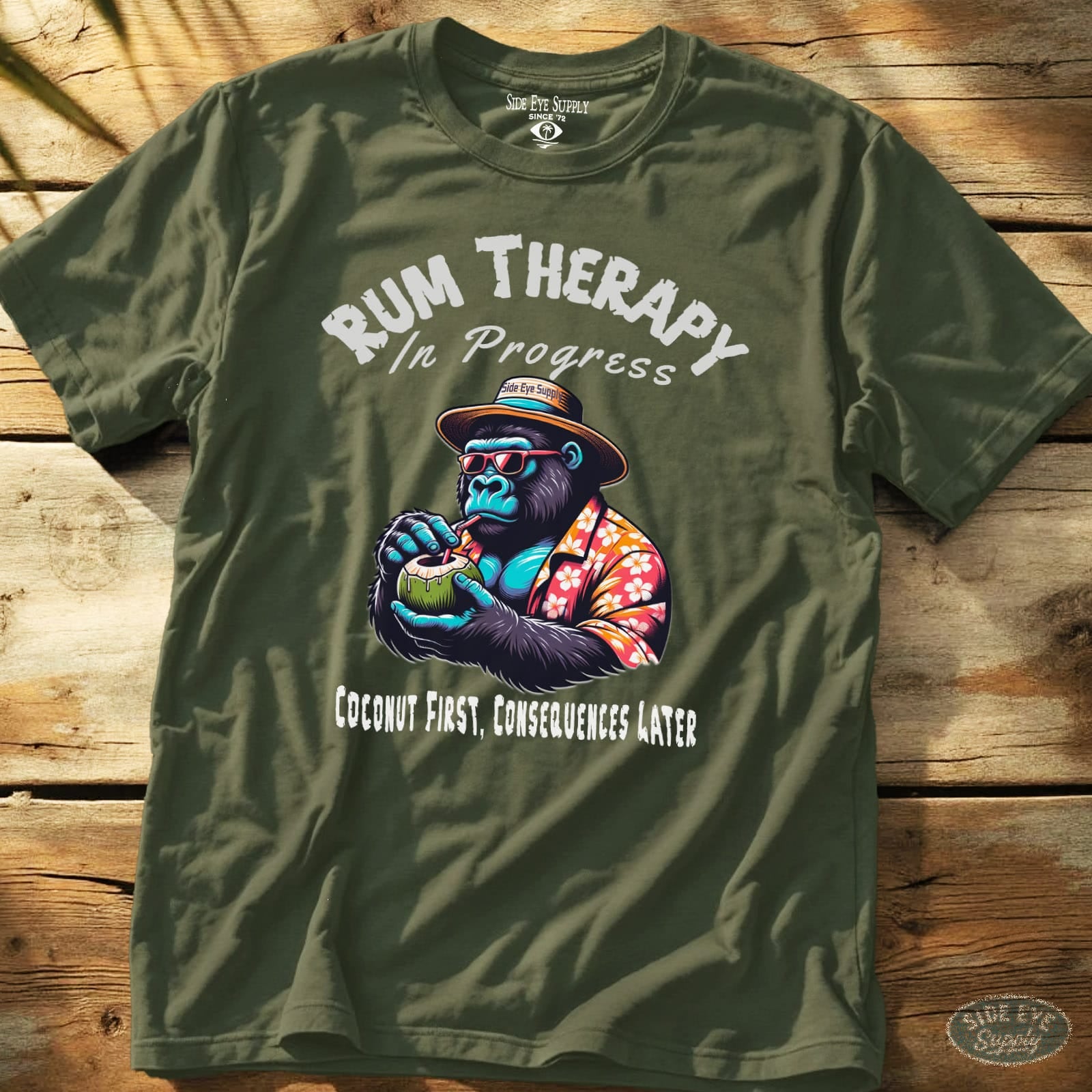 Rum Therapy Tee Military Green / S - by Side Eye Supply - Surf Beach Life Apparel