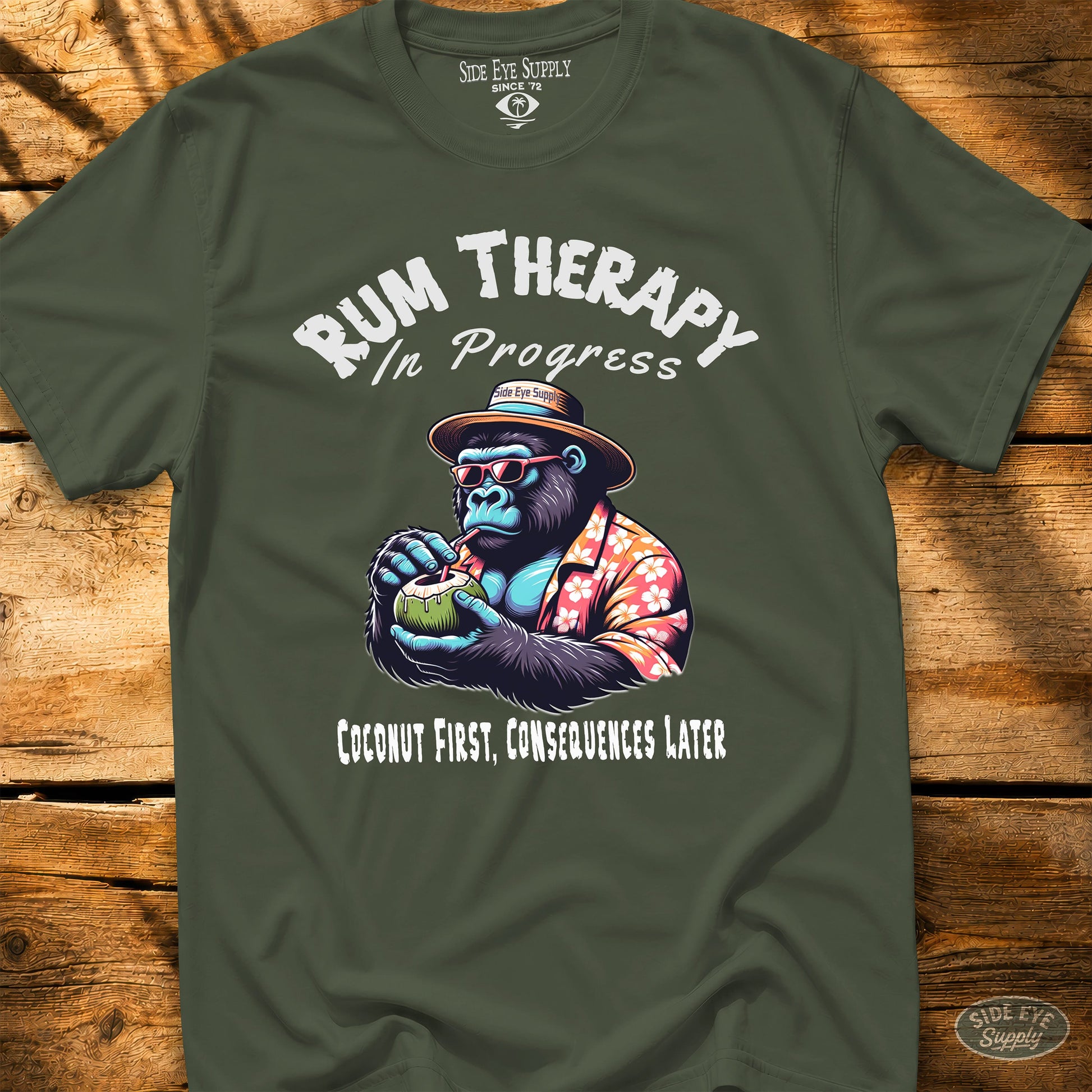 Rum Therapy Tee Military Green / S - by Side Eye Supply - Surf Beach Life Apparel