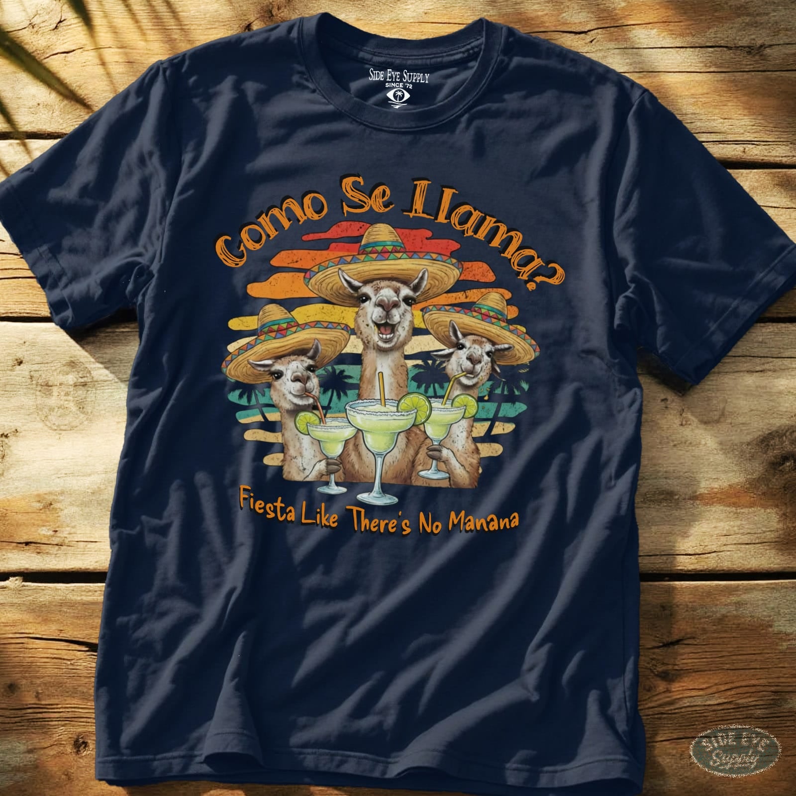 S097 - Como Se Llama Tee Navy / S - by Side Eye Supply - Surf Beach Life Apparel