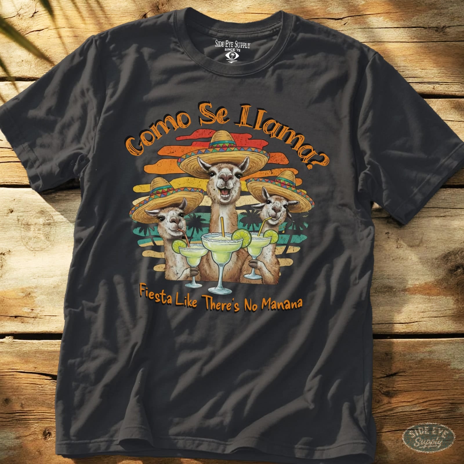 S097 - Como Se Llama Tee Charcoal / S - by Side Eye Supply - Surf Beach Life Apparel
