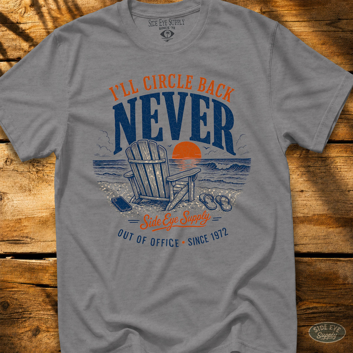 S332 -Circle Back Never Tee Sport Grey / S - by Side Eye Supply - Surf Beach Life Apparel