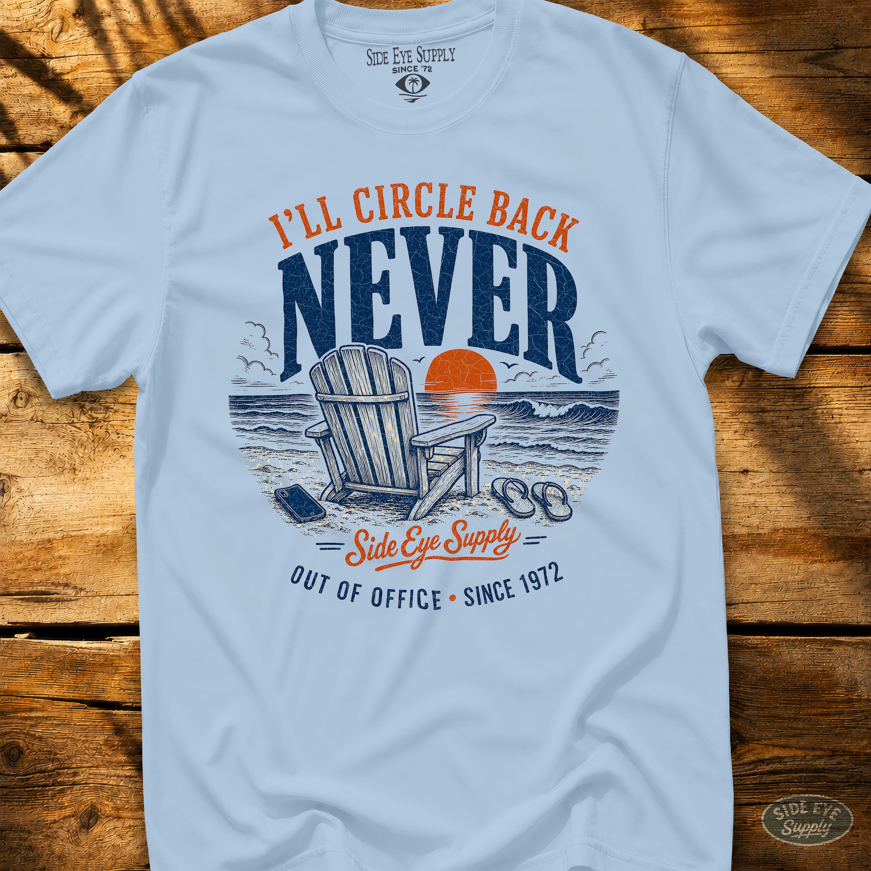 S332 -Circle Back Never Tee Light Blue / S - by Side Eye Supply - Surf Beach Life Apparel