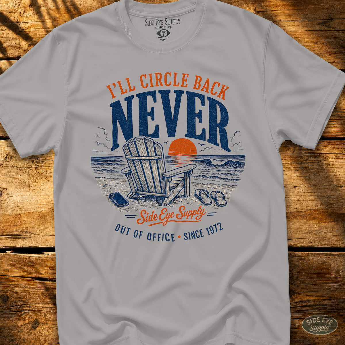 S332 -Circle Back Never Tee Ice Grey / S - by Side Eye Supply - Surf Beach Life Apparel