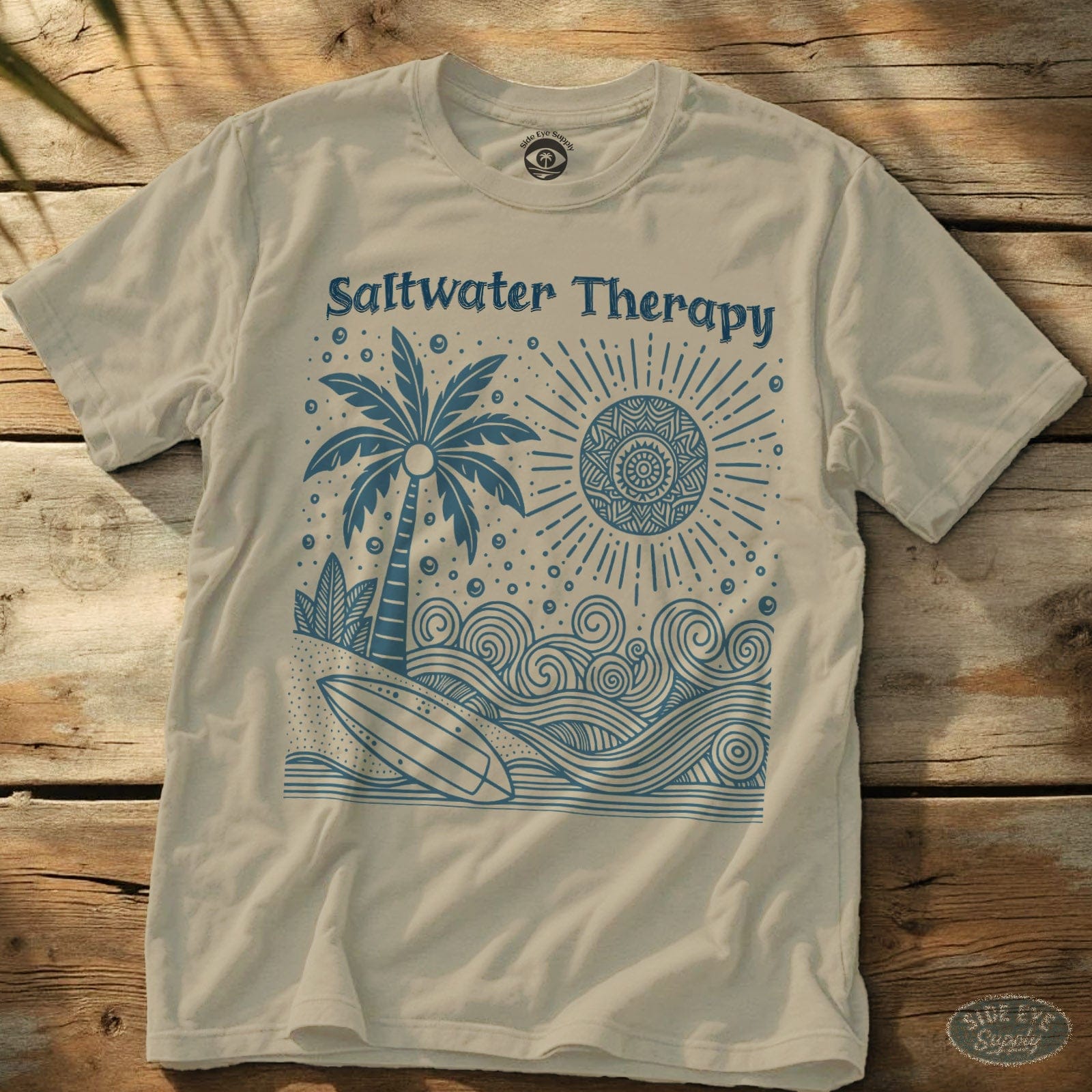 Saltwater Therapy Tee Natural / S - by Side Eye Supply - Surf Beach Life Apparel