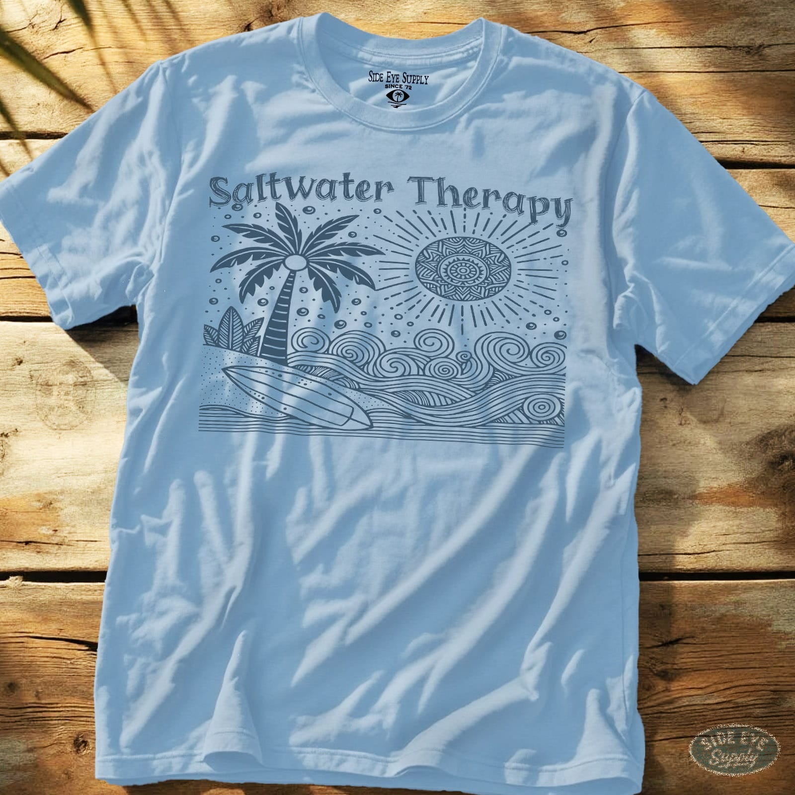 Saltwater Therapy Tee Light Blue / S - by Side Eye Supply - Surf Beach Life Apparel
