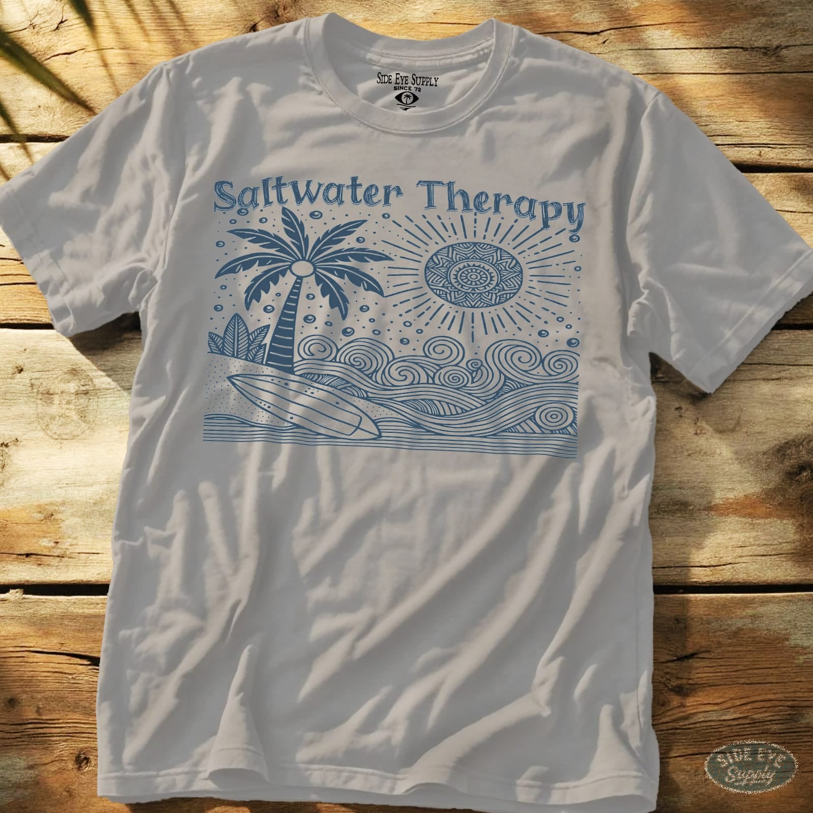 Saltwater Therapy Tee Ice Grey / S - by Side Eye Supply - Surf Beach Life Apparel