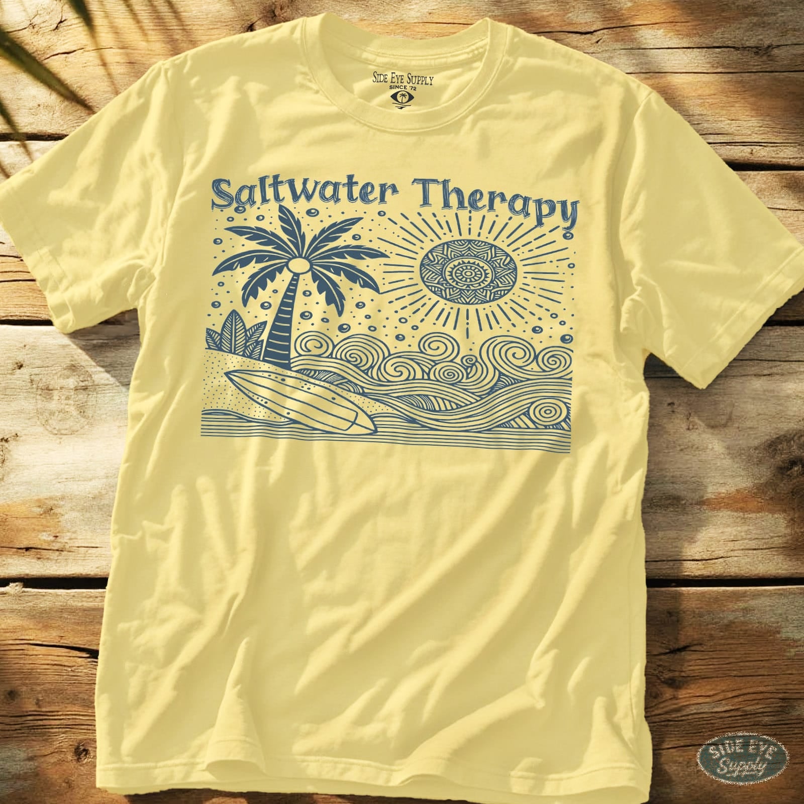 Saltwater Therapy Tee Cornsilk / S - by Side Eye Supply - Surf Beach Life Apparel