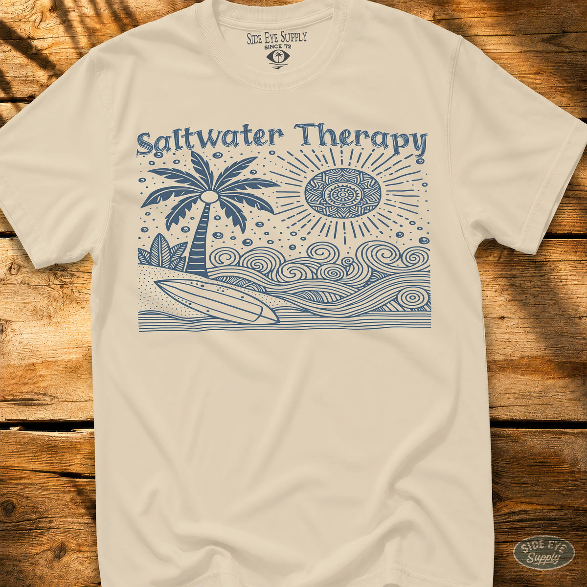 Saltwater Therapy Tee Natural / S - by Side Eye Supply - Surf Beach Life Apparel