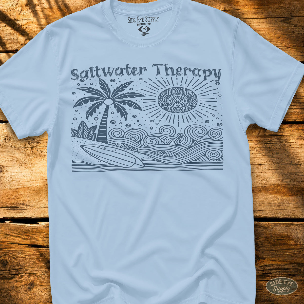 Saltwater Therapy Tee Light Blue / S - by Side Eye Supply - Surf Beach Life Apparel