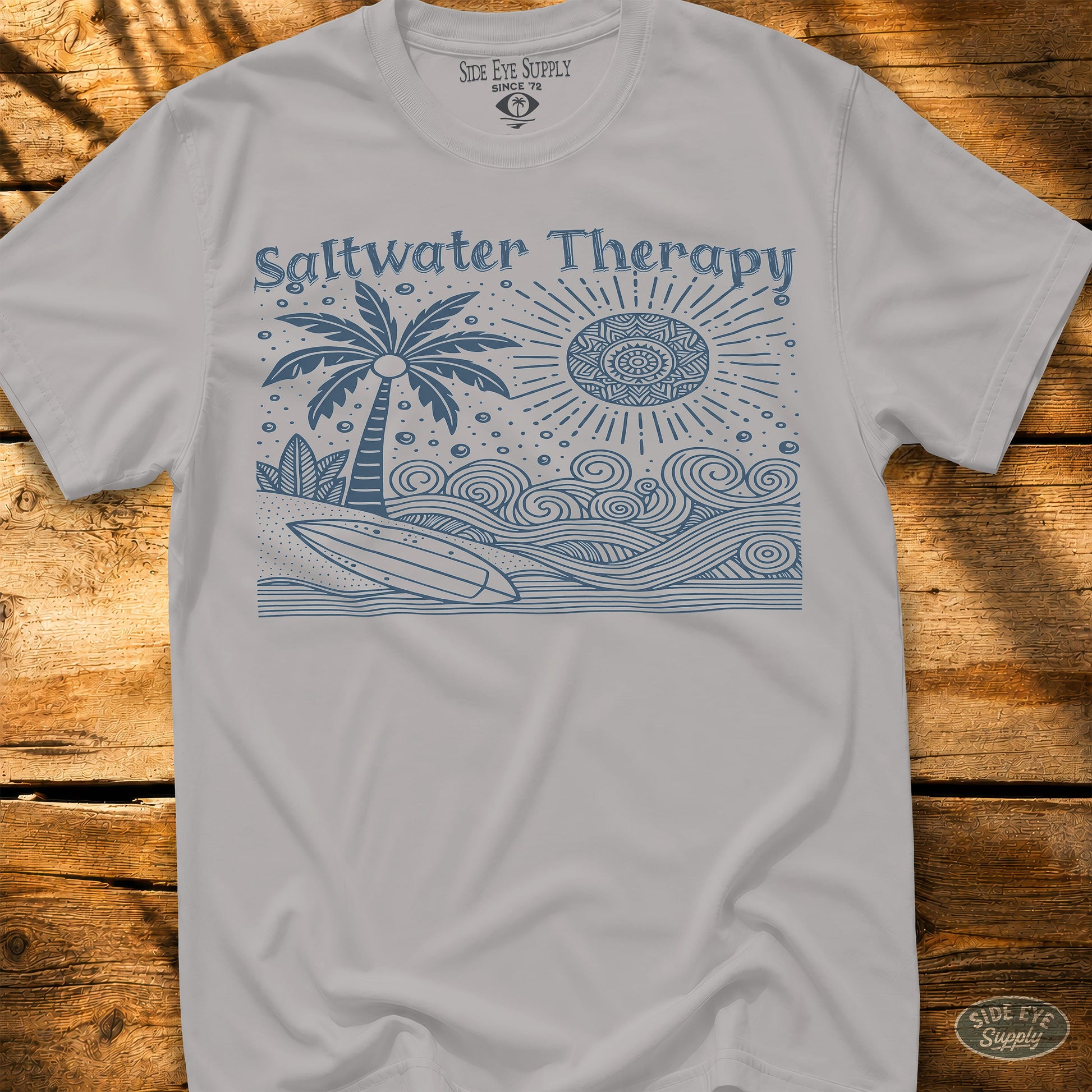 Saltwater Therapy Tee Ice Grey / S - by Side Eye Supply - Surf Beach Life Apparel
