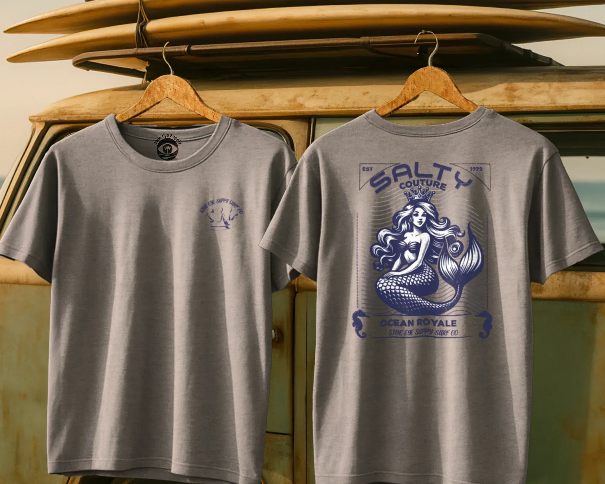 Salty Couture Tee Sport Grey / S - by Side Eye Supply - Surf Beach Life Apparel