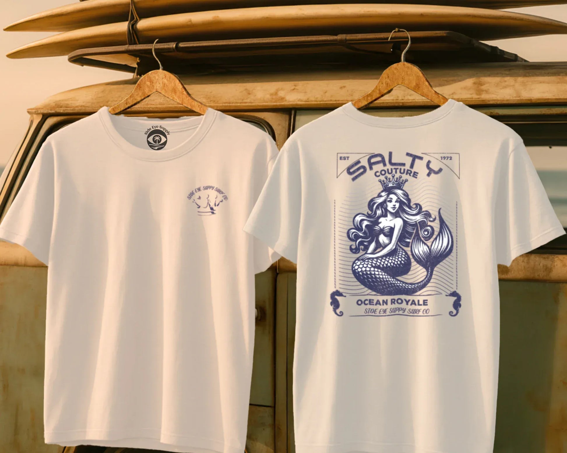Salty Couture Tee White / S - by Side Eye Supply - Surf Beach Life Apparel