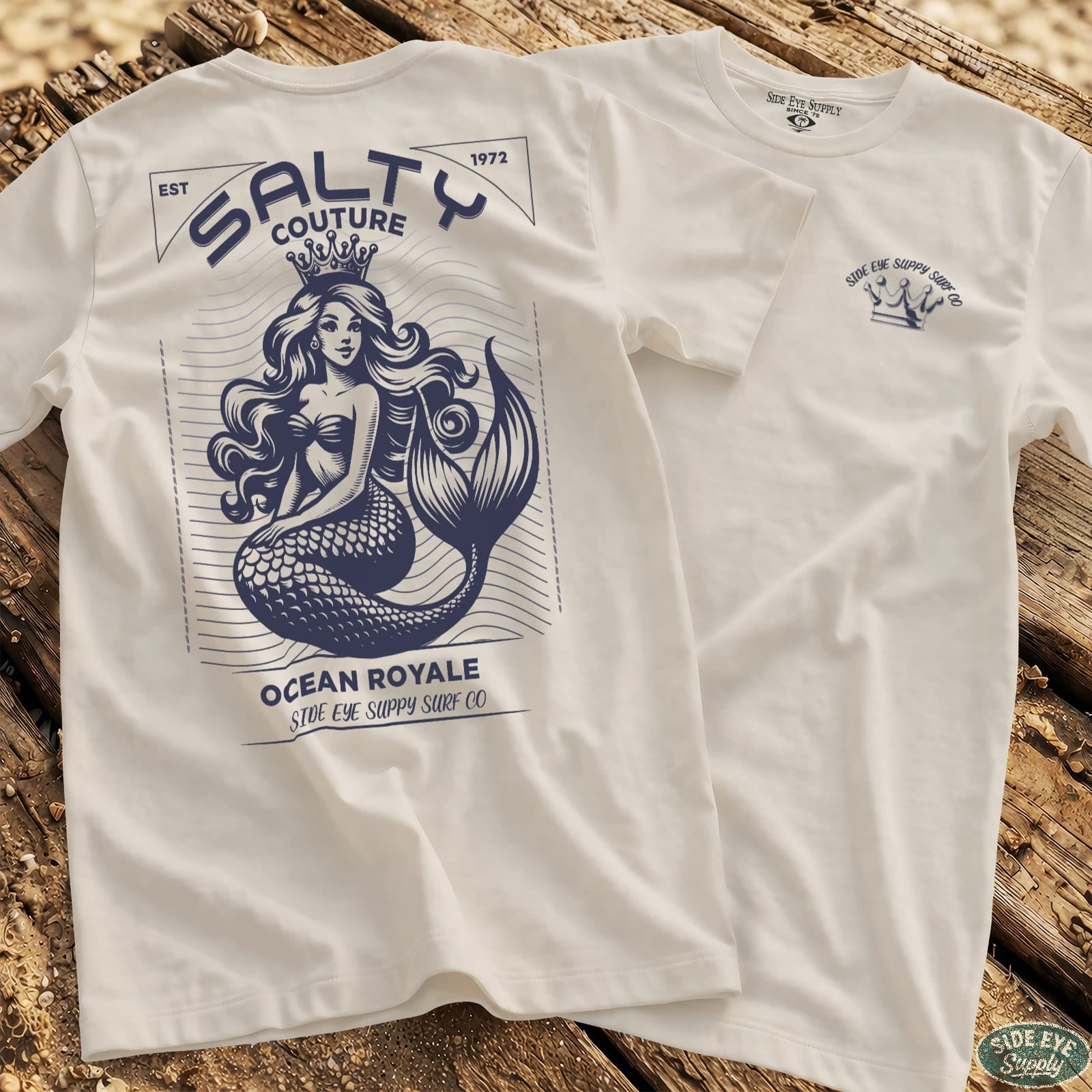 Salty Couture Tee White / S - by Side Eye Supply - Surf Beach Life Apparel
