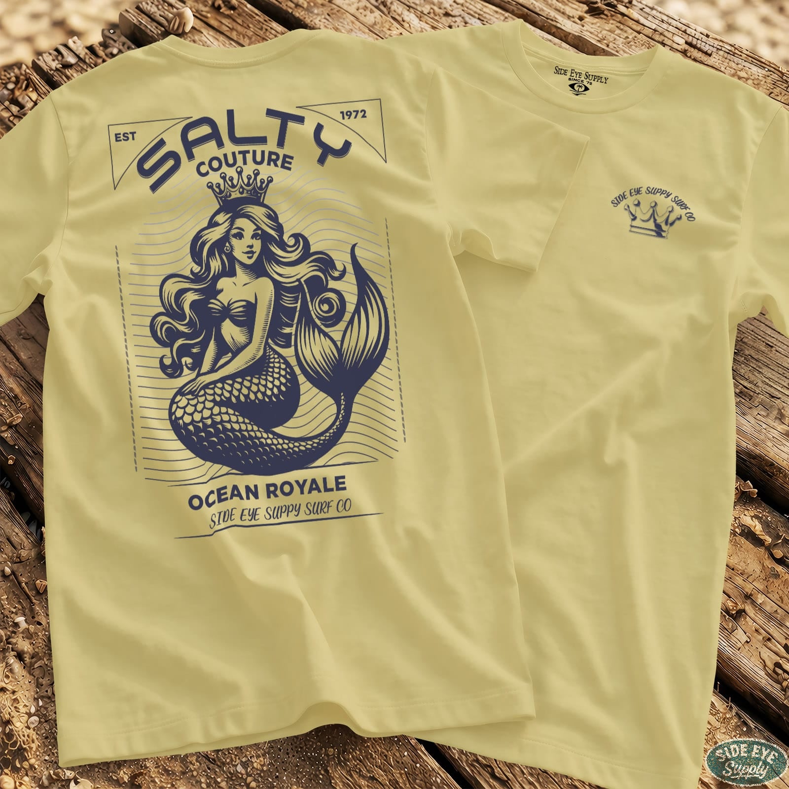 Salty Couture Tee Cornsilk / S - by Side Eye Supply - Surf Beach Life Apparel
