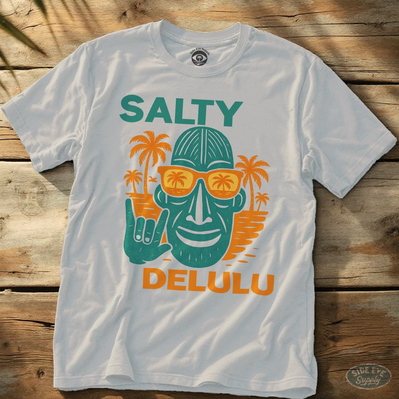 Salty Delulu Tee White / S - by Side Eye Supply - Surf Beach Life Apparel