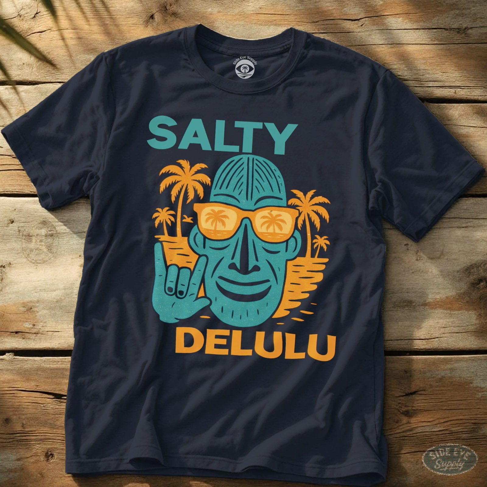 Salty Delulu Tee Navy / S - by Side Eye Supply - Surf Beach Life Apparel
