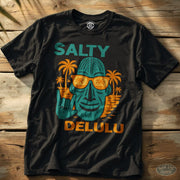 Salty Delulu Tee Black / S - by Side Eye Supply - Surf Beach Life Apparel