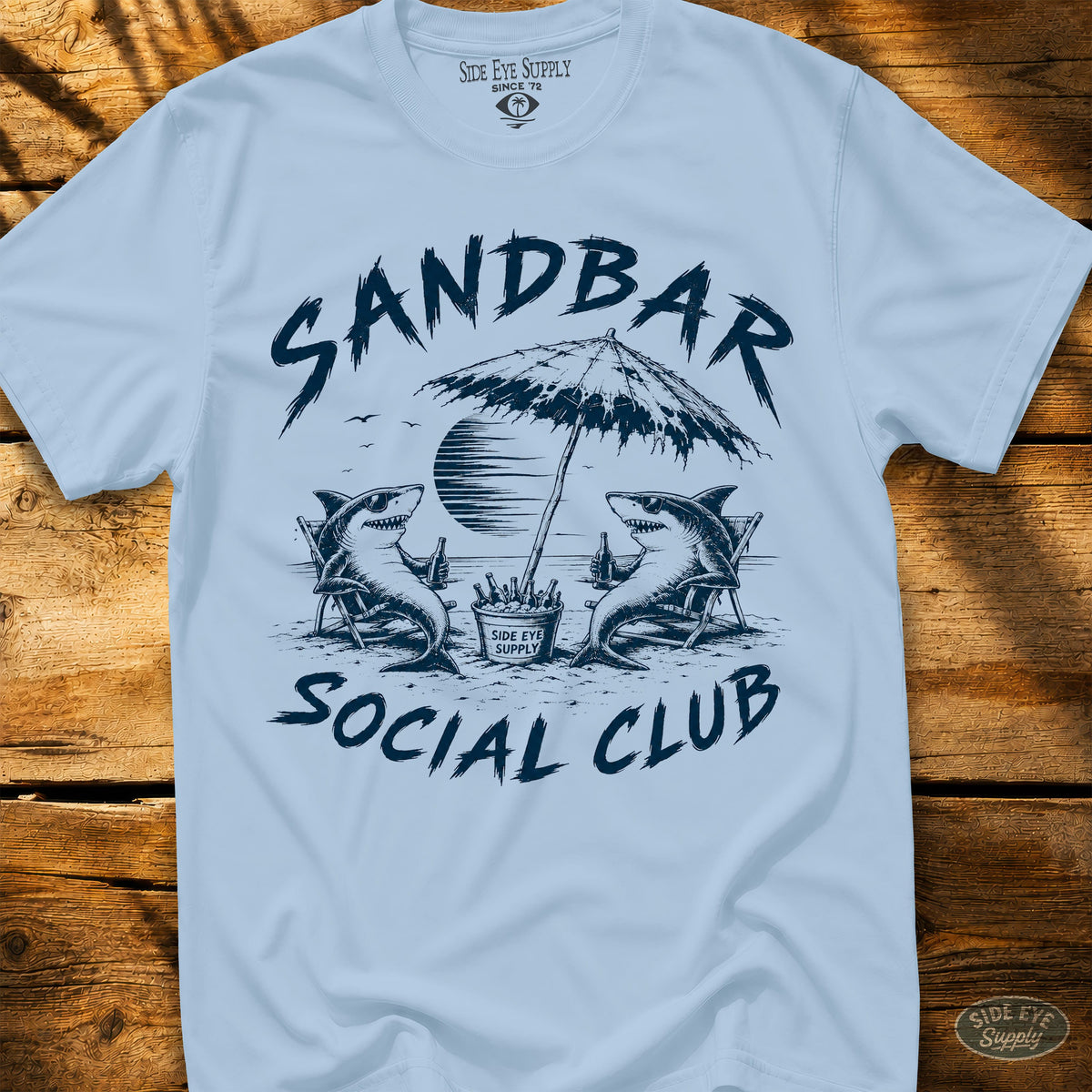 Sandbar Social Club - Tee Light Blue / S - by Side Eye Supply - Surf Beach Life Apparel