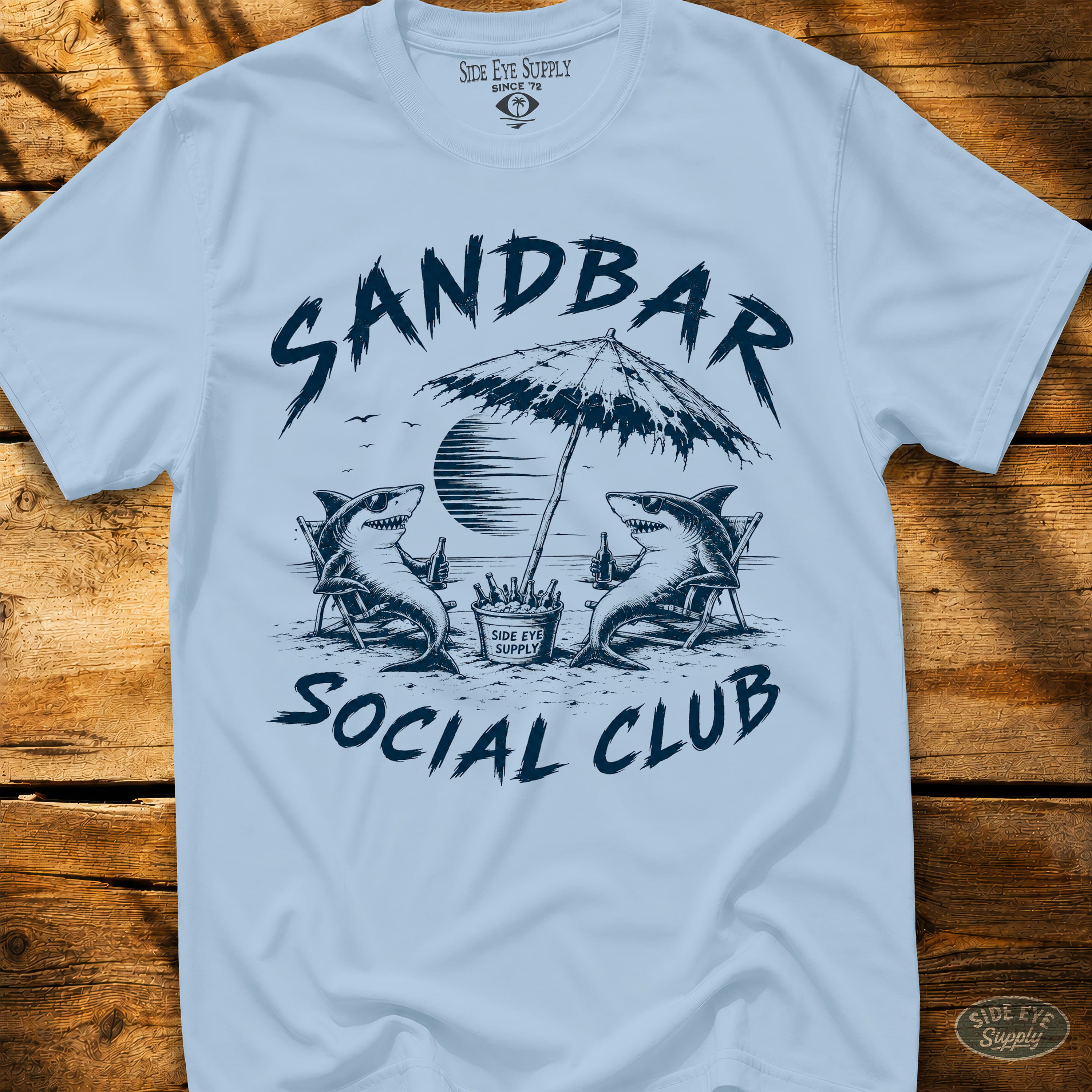 Sandbar Social Club - Tee Light Blue / S - by Side Eye Supply - Surf Beach Life Apparel