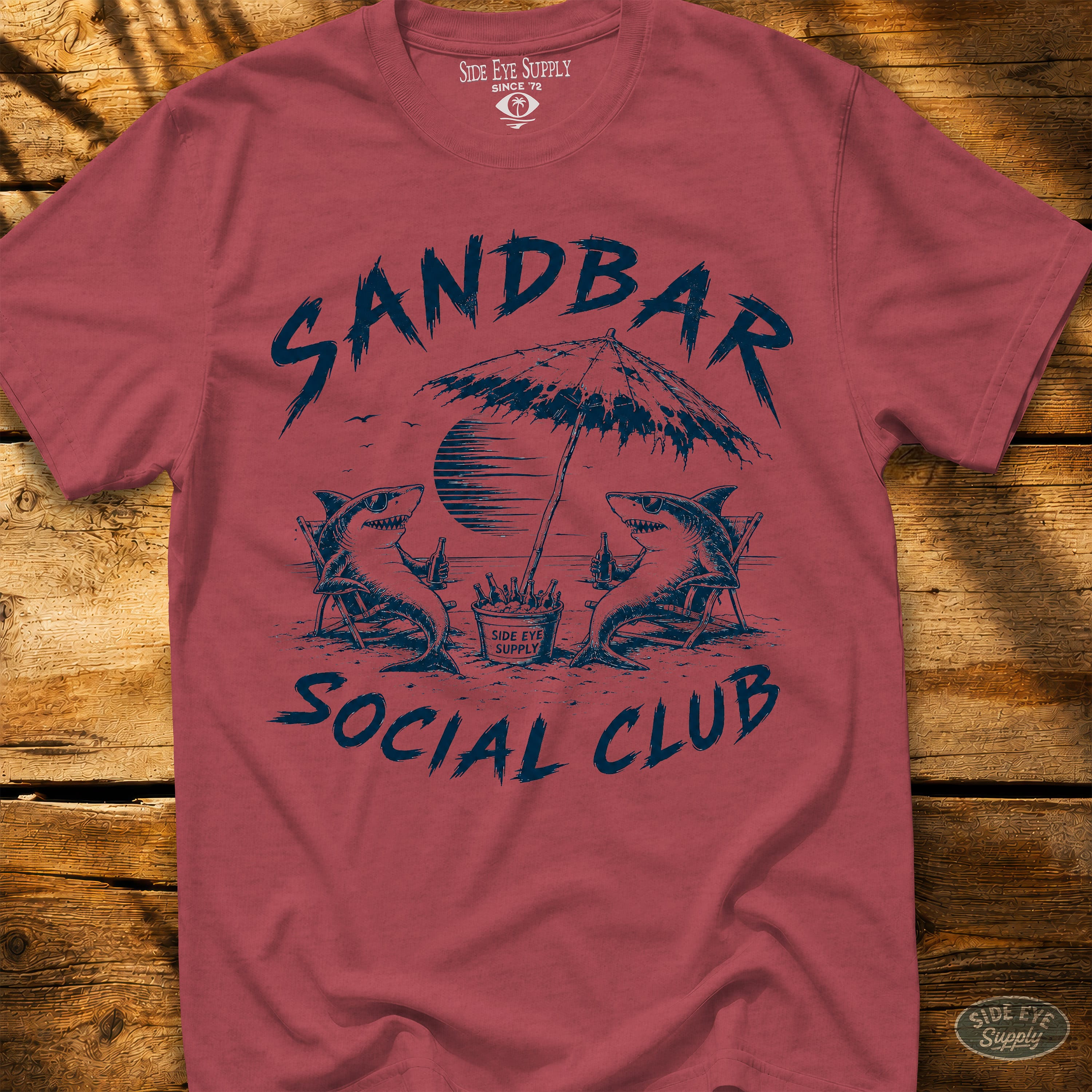 Sandbar Social Club - Tee Heather Red / S - by Side Eye Supply - Surf Beach Life Apparel