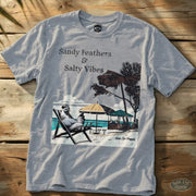 Sandy Feathers Salty Vibes Tee Sport Grey / S - by Side Eye Supply - Surf Beach Life Apparel
