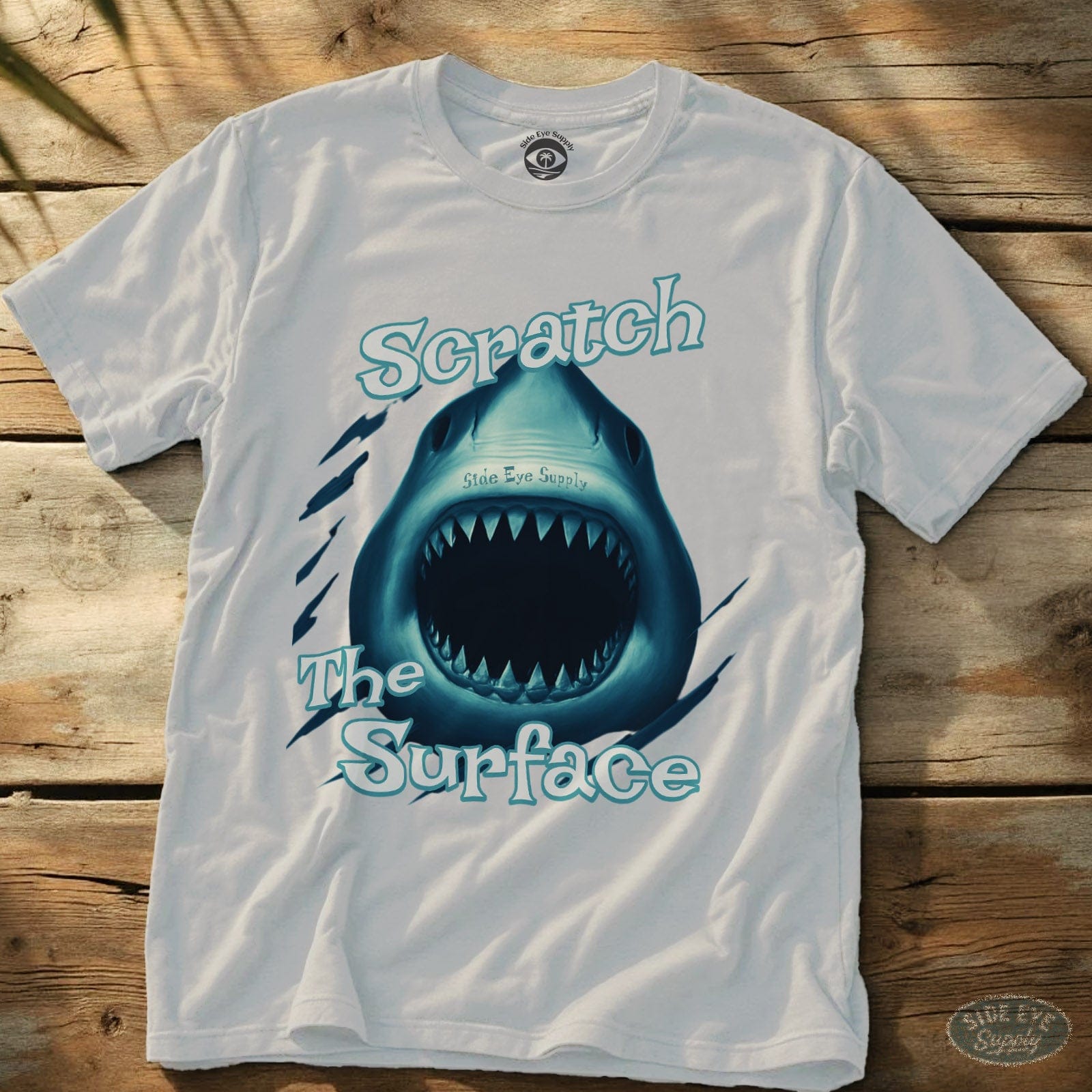 Scratch the Surface Tee White / S - by Side Eye Supply - Surf Beach Life Apparel