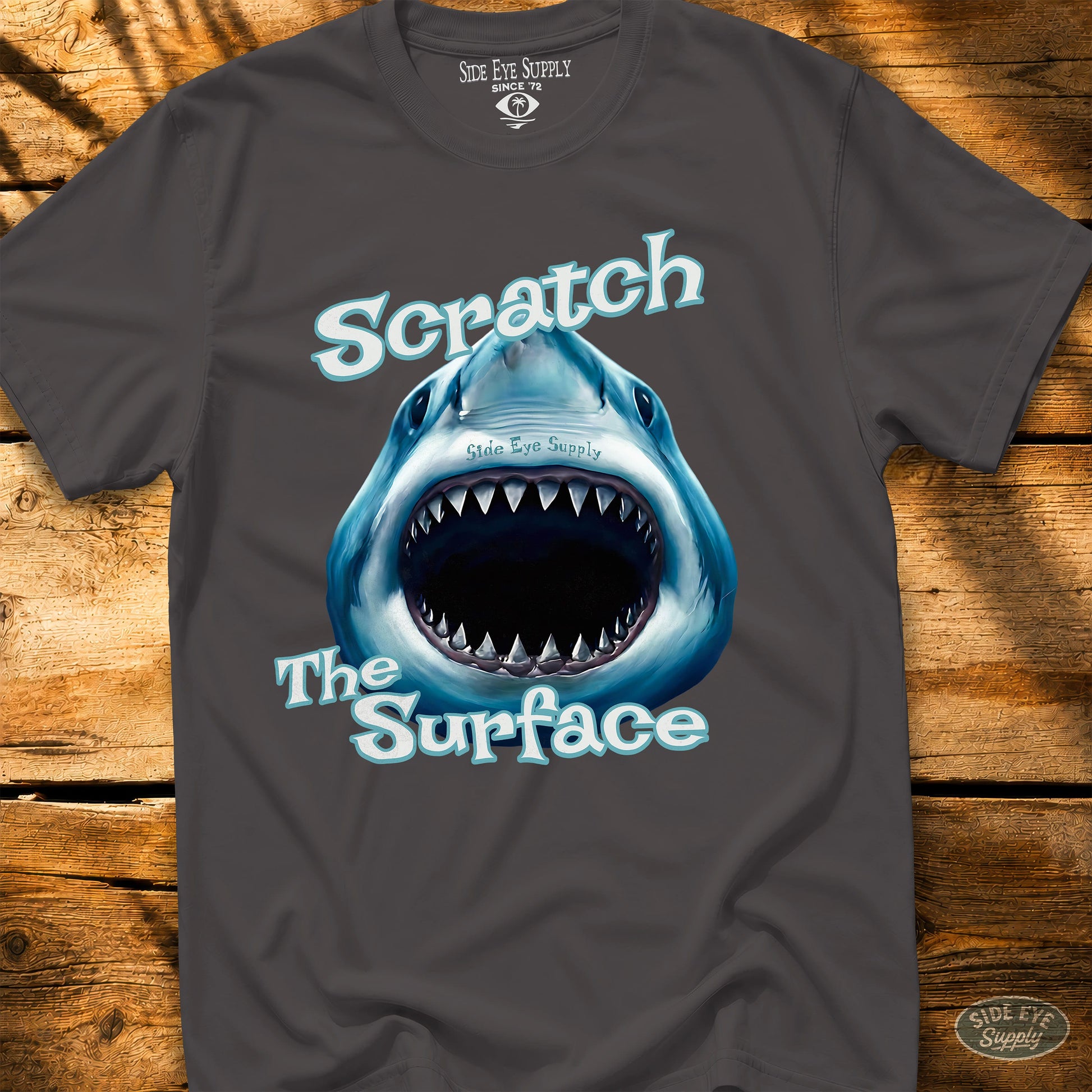 Scratch the Surface Tee Charcoal / S - by Side Eye Supply - Surf Beach Life Apparel
