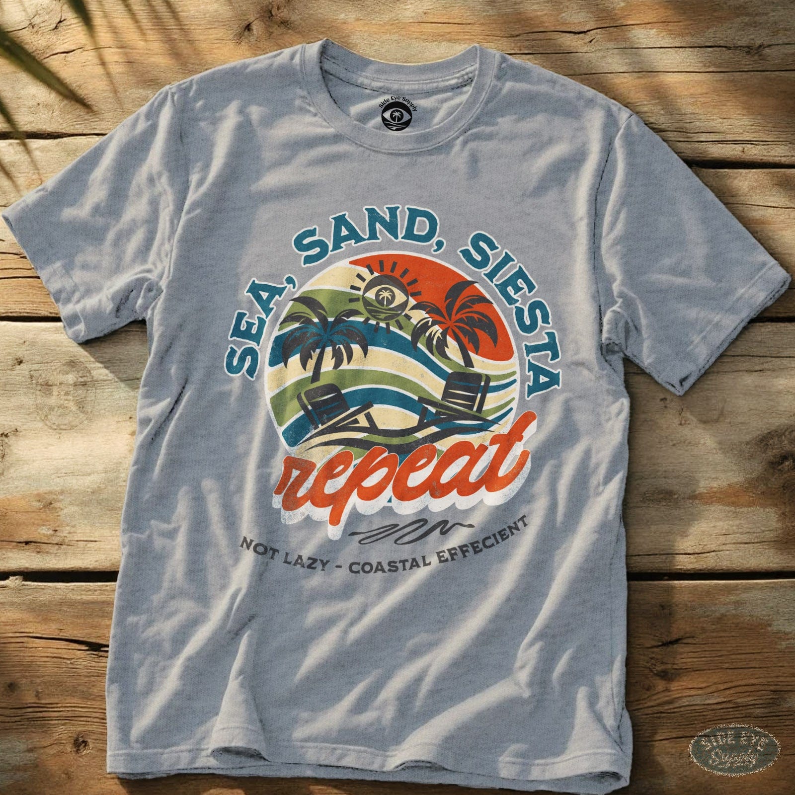 Sea, Sand, Siesta Tee Sport Grey / S - by Side Eye Supply - Surf Beach Life Apparel