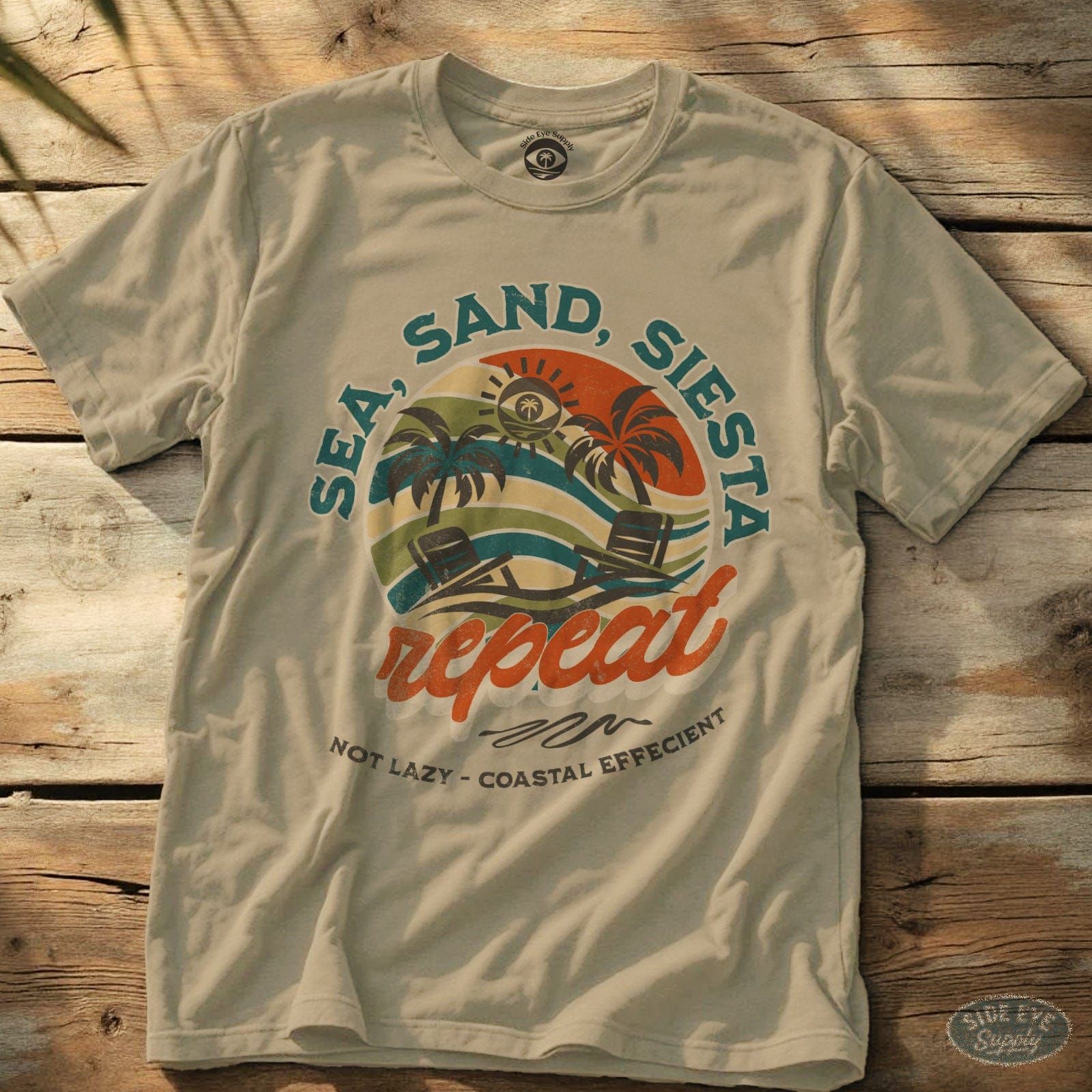 Sea, Sand, Siesta Tee Sand / S - by Side Eye Supply - Surf Beach Life Apparel