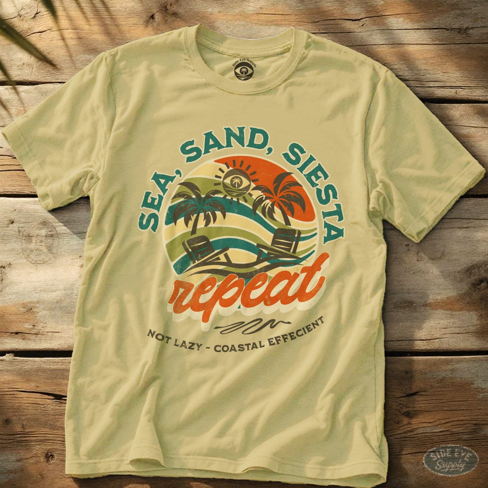 Sea, Sand, Siesta Tee Cornsilk / S - by Side Eye Supply - Surf Beach Life Apparel