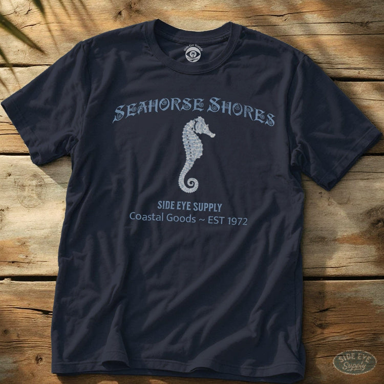Seahorse Shores Tee Navy / S - by Side Eye Supply - Surf Beach Life Apparel