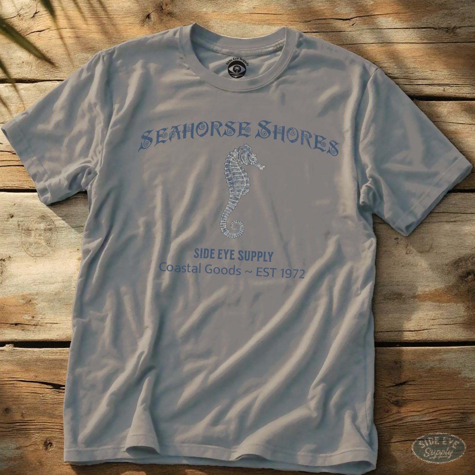 Seahorse Shores Tee Ice Grey / S - by Side Eye Supply - Surf Beach Life Apparel