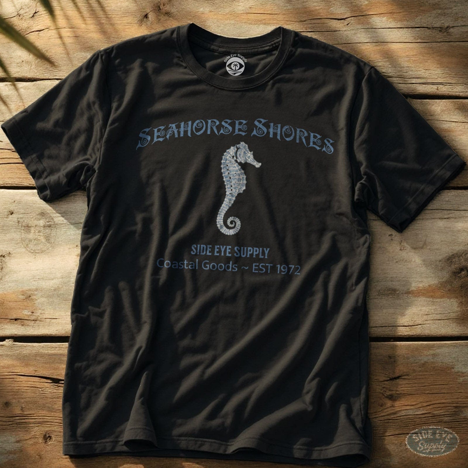 Seahorse Shores Tee Black / S - by Side Eye Supply - Surf Beach Life Apparel
