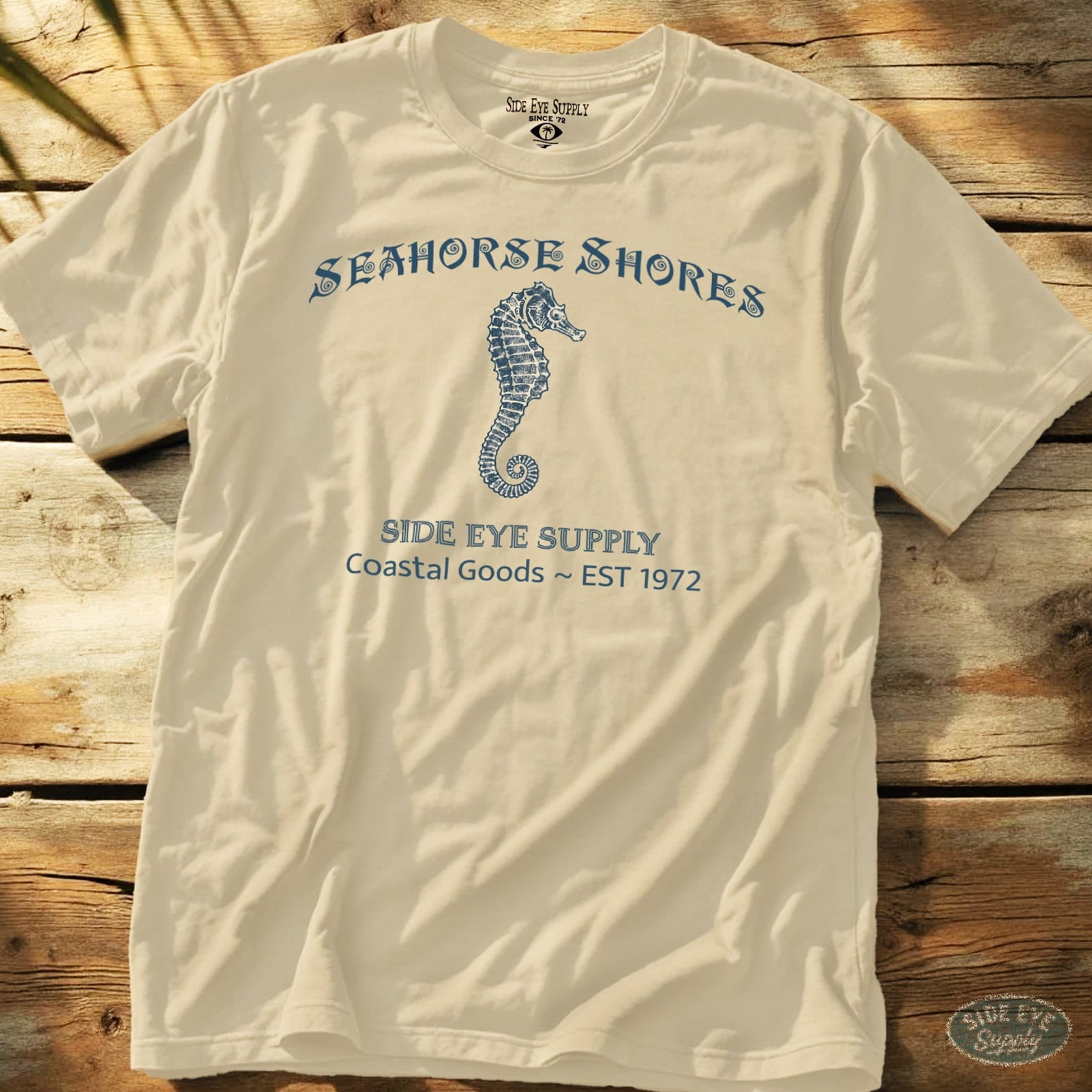 Seahorse Shores Tee Natural / S - by Side Eye Supply - Surf Beach Life Apparel