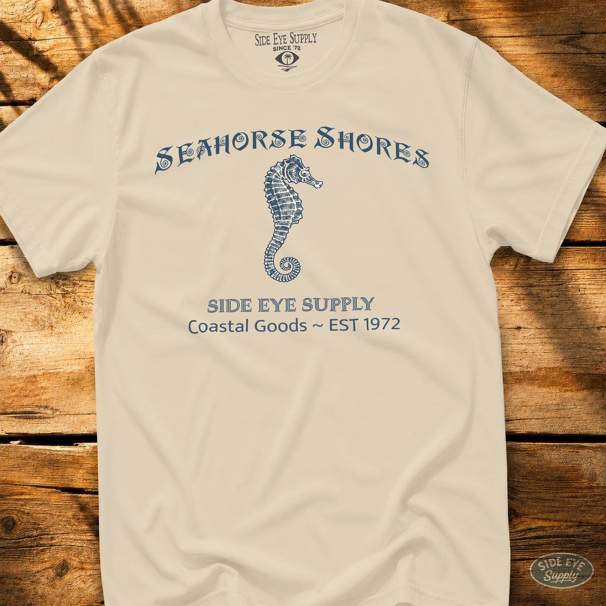 Seahorse Shores Tee Natural / S - by Side Eye Supply - Surf Beach Life Apparel