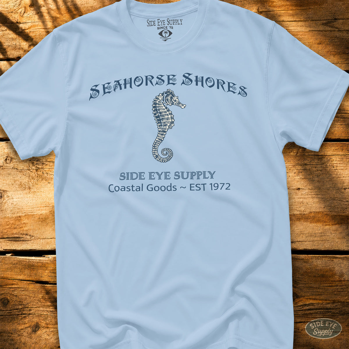 Seahorse Shores Tee Light Blue / S - by Side Eye Supply - Surf Beach Life Apparel