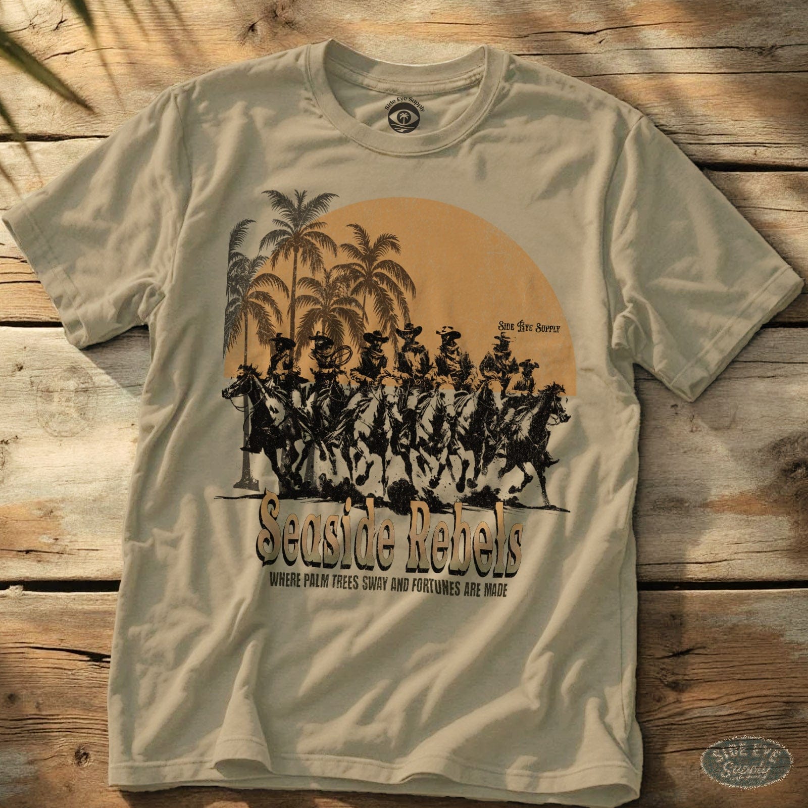 Seaside Rebels Tee Sand / S - by Side Eye Supply - Surf Beach Life Apparel