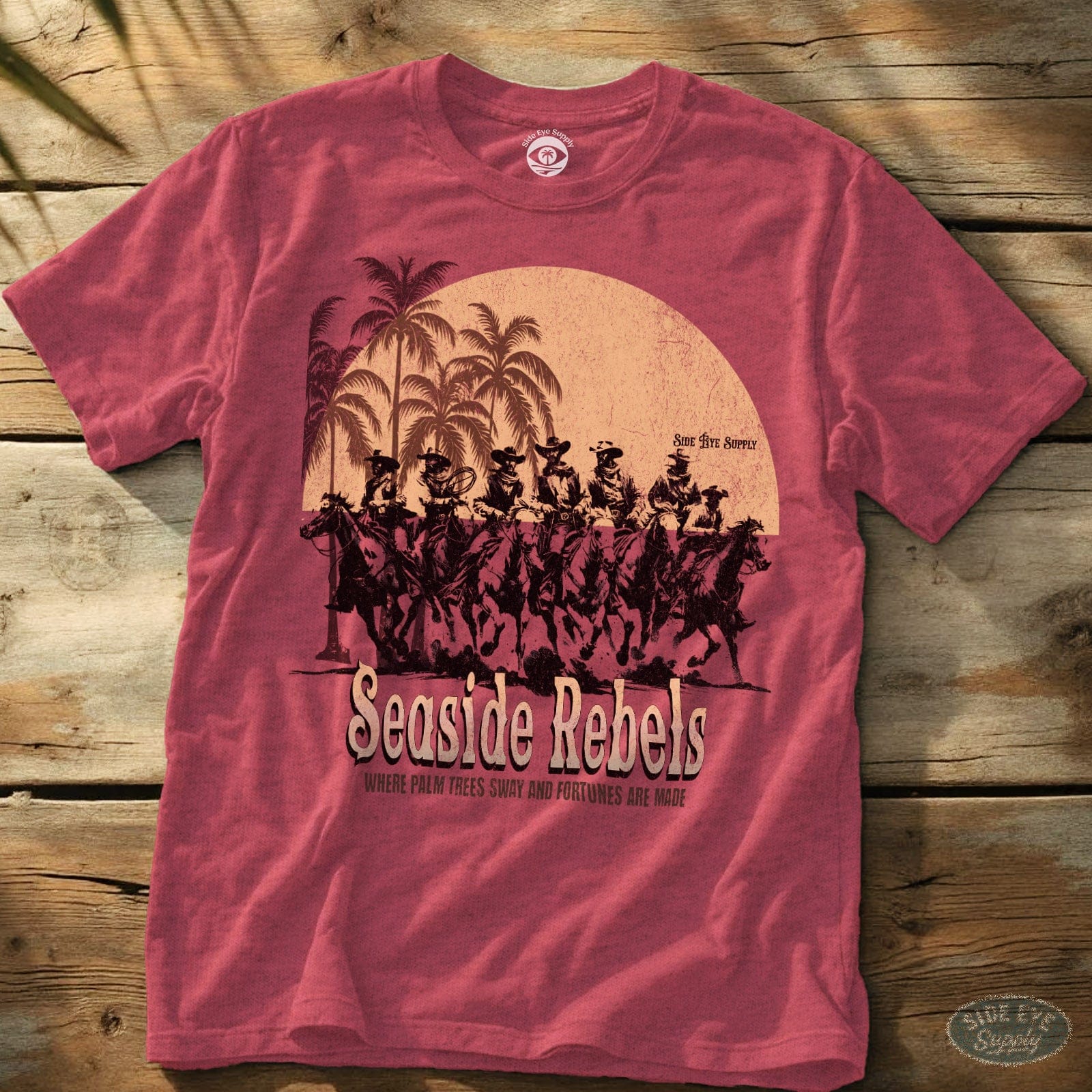 Seaside Rebels Tee Heather Red / S - by Side Eye Supply - Surf Beach Life Apparel