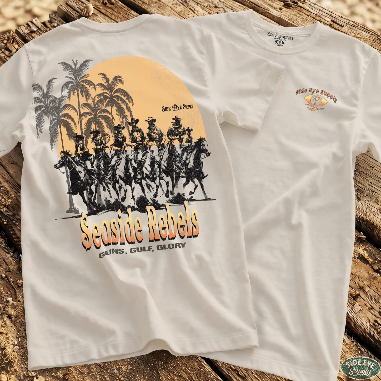 Seaside Rebels Tee White / S - by Side Eye Supply - Surf Beach Life Apparel