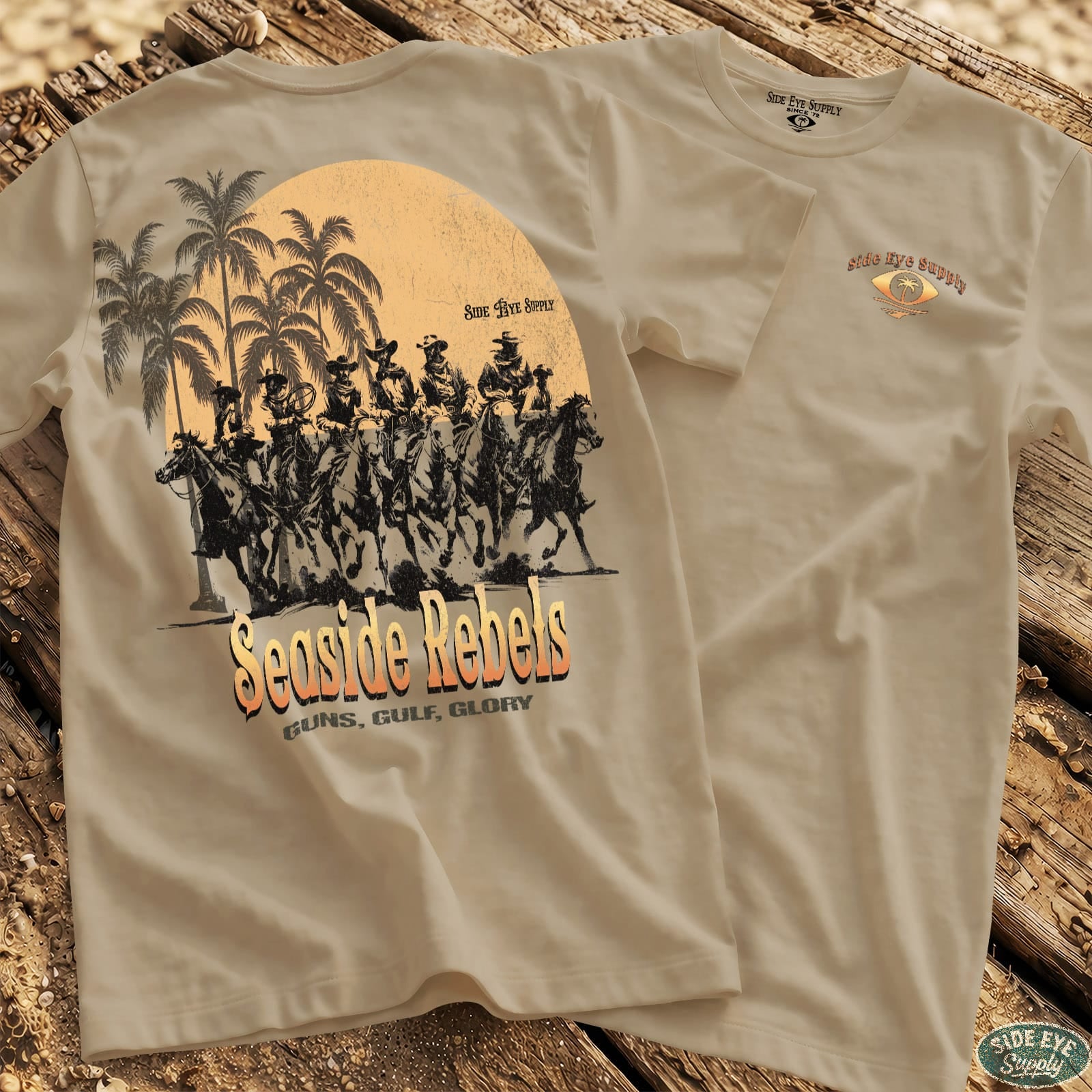 Seaside Rebels Tee Sand / S - by Side Eye Supply - Surf Beach Life Apparel