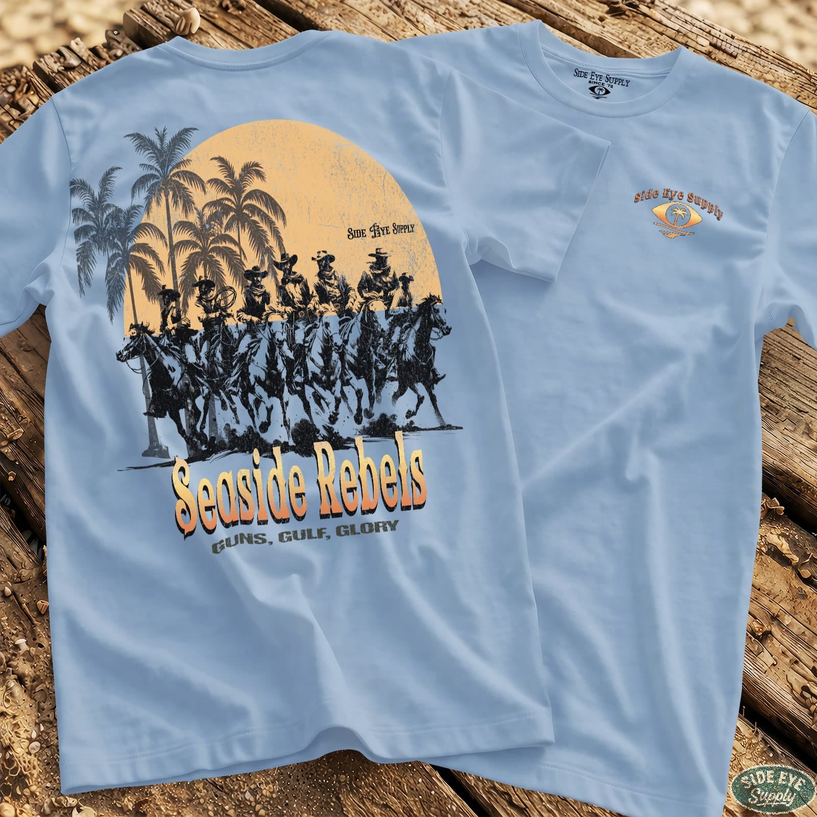 Seaside Rebels Tee Light Blue / S - by Side Eye Supply - Surf Beach Life Apparel