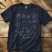 See You On The Beach Tee Navy / S - by Side Eye Supply - Surf Beach Life Apparel