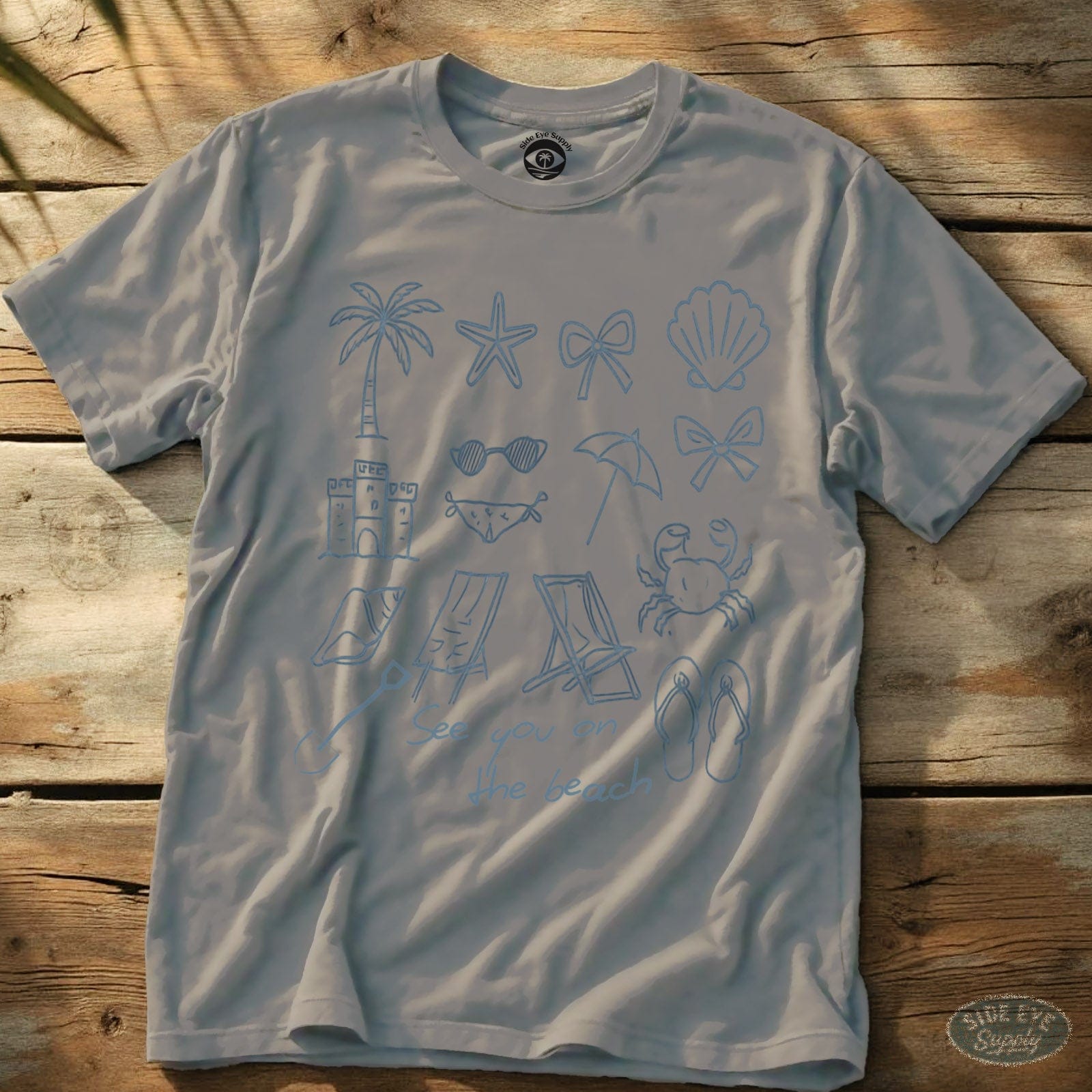 See You On The Beach Tee Ice Grey / S - by Side Eye Supply - Surf Beach Life Apparel