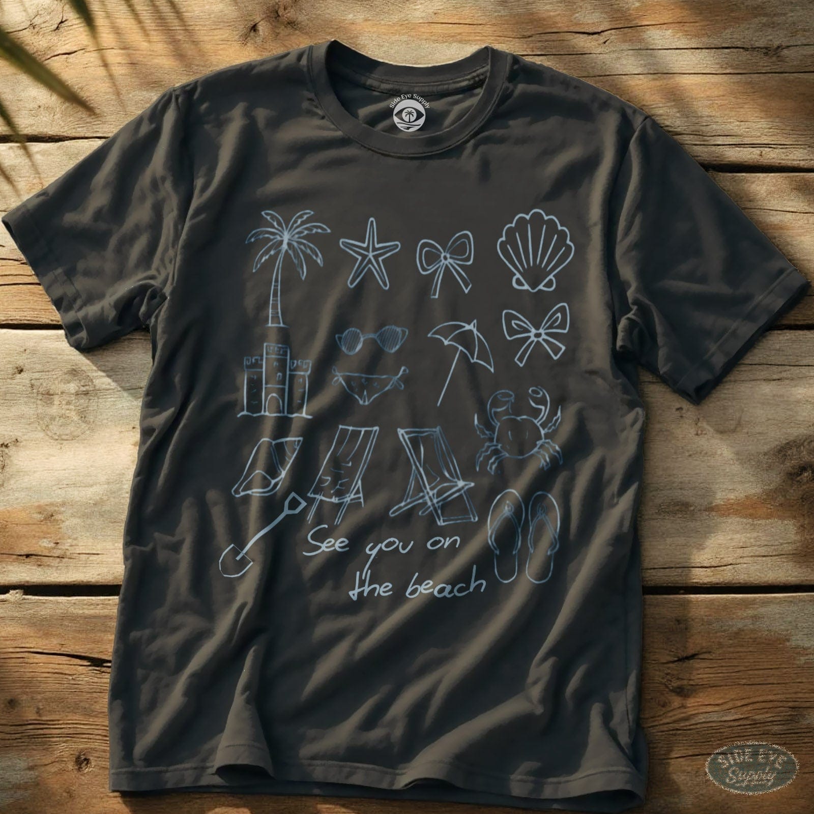 See You On The Beach Tee Charcoal / S - by Side Eye Supply - Surf Beach Life Apparel