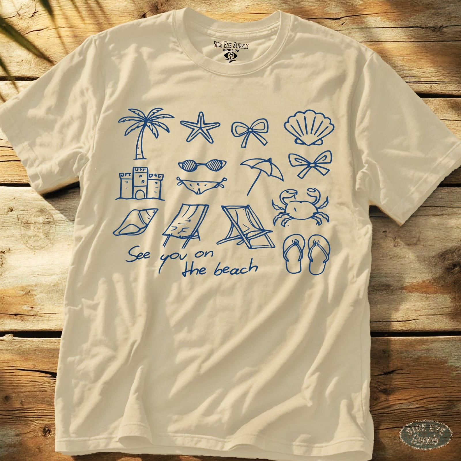 See You On The Beach Tee Natural / S - by Side Eye Supply - Surf Beach Life Apparel