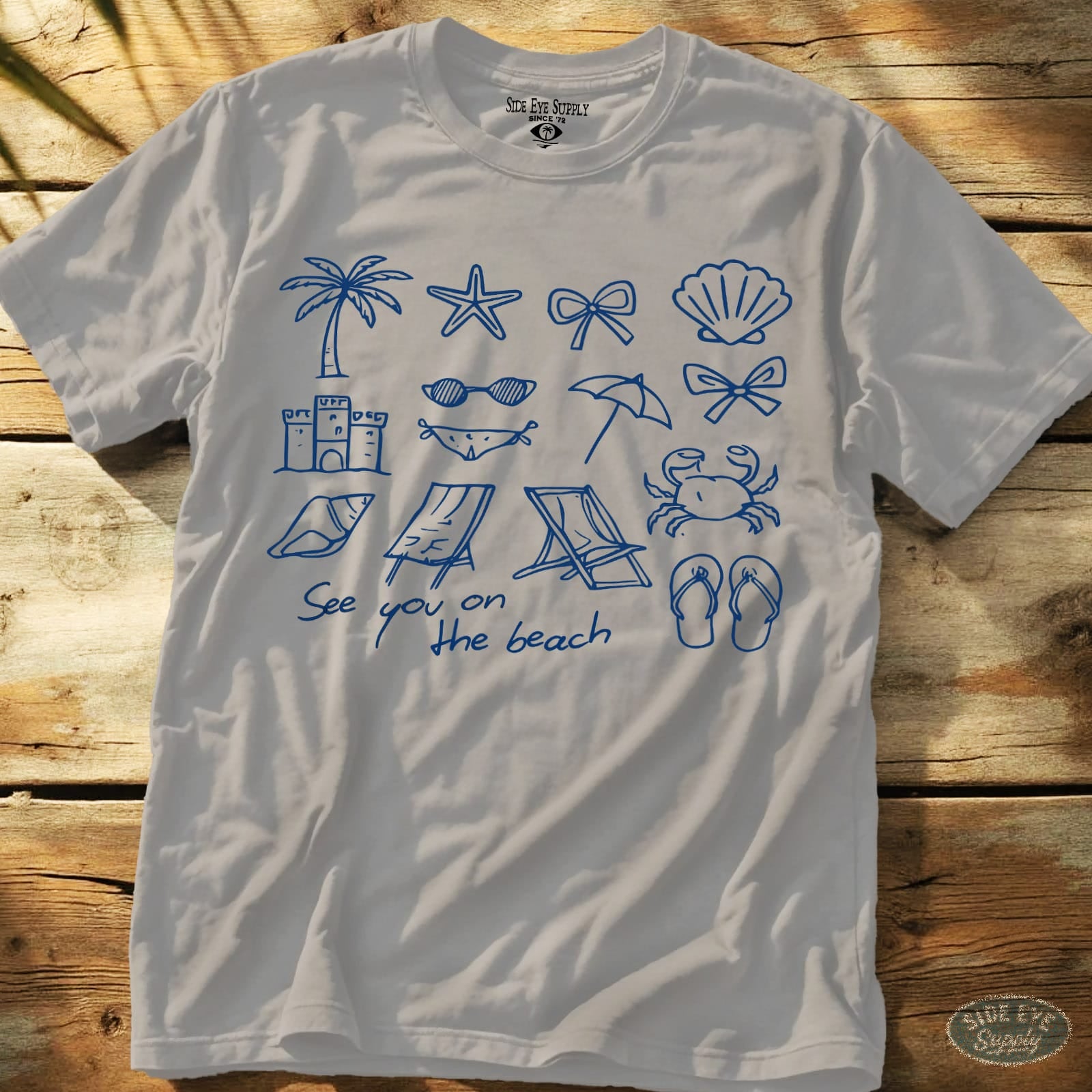 See You On The Beach Tee Ice Grey / S - by Side Eye Supply - Surf Beach Life Apparel