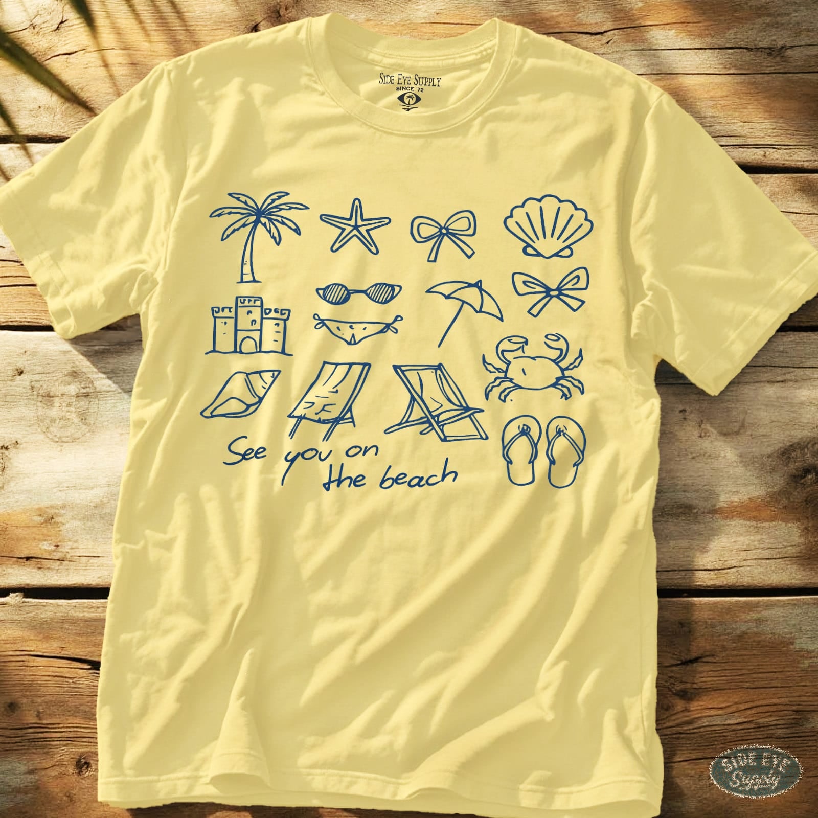 See You On The Beach Tee Cornsilk / S - by Side Eye Supply - Surf Beach Life Apparel
