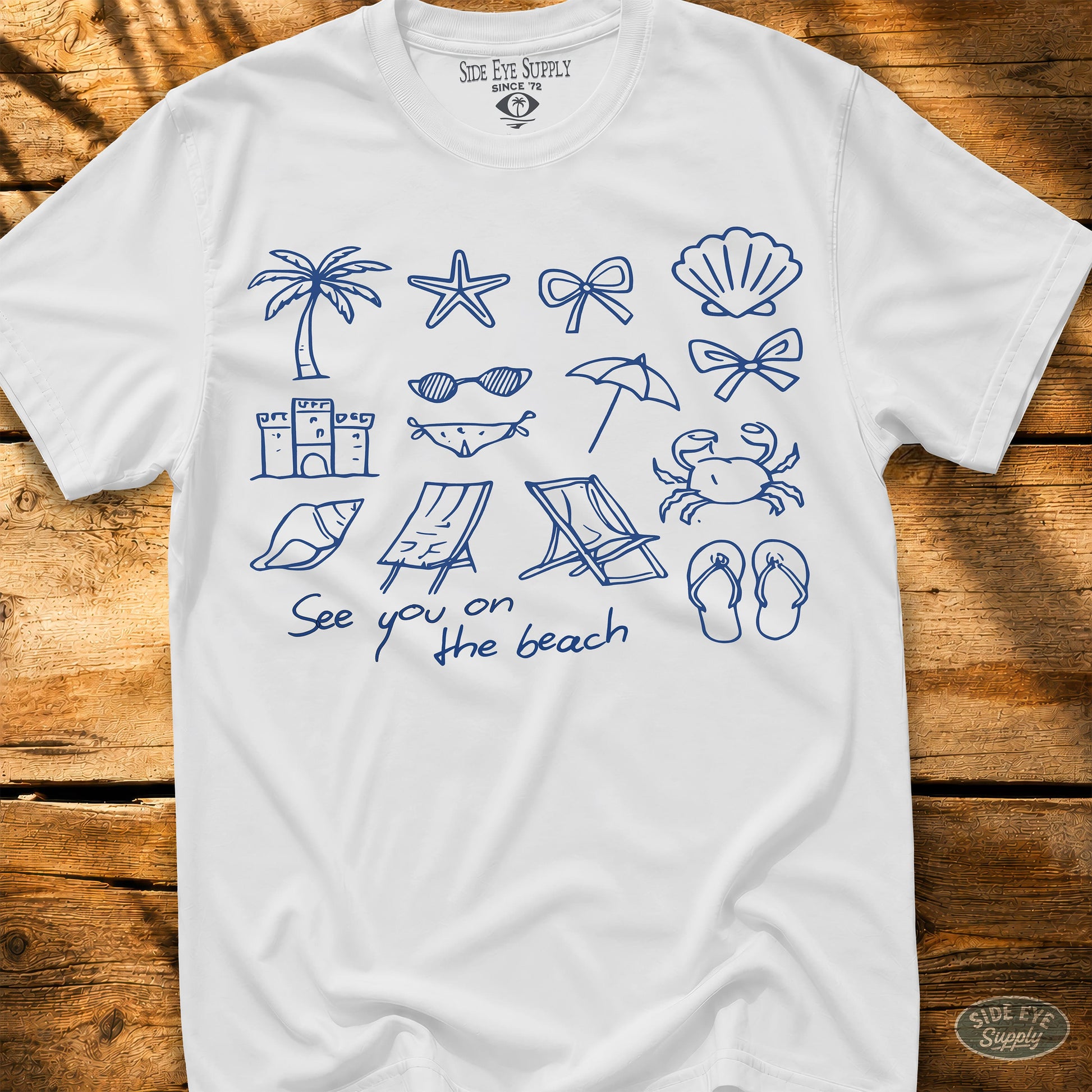 See You On The Beach Tee White / S - by Side Eye Supply - Surf Beach Life Apparel